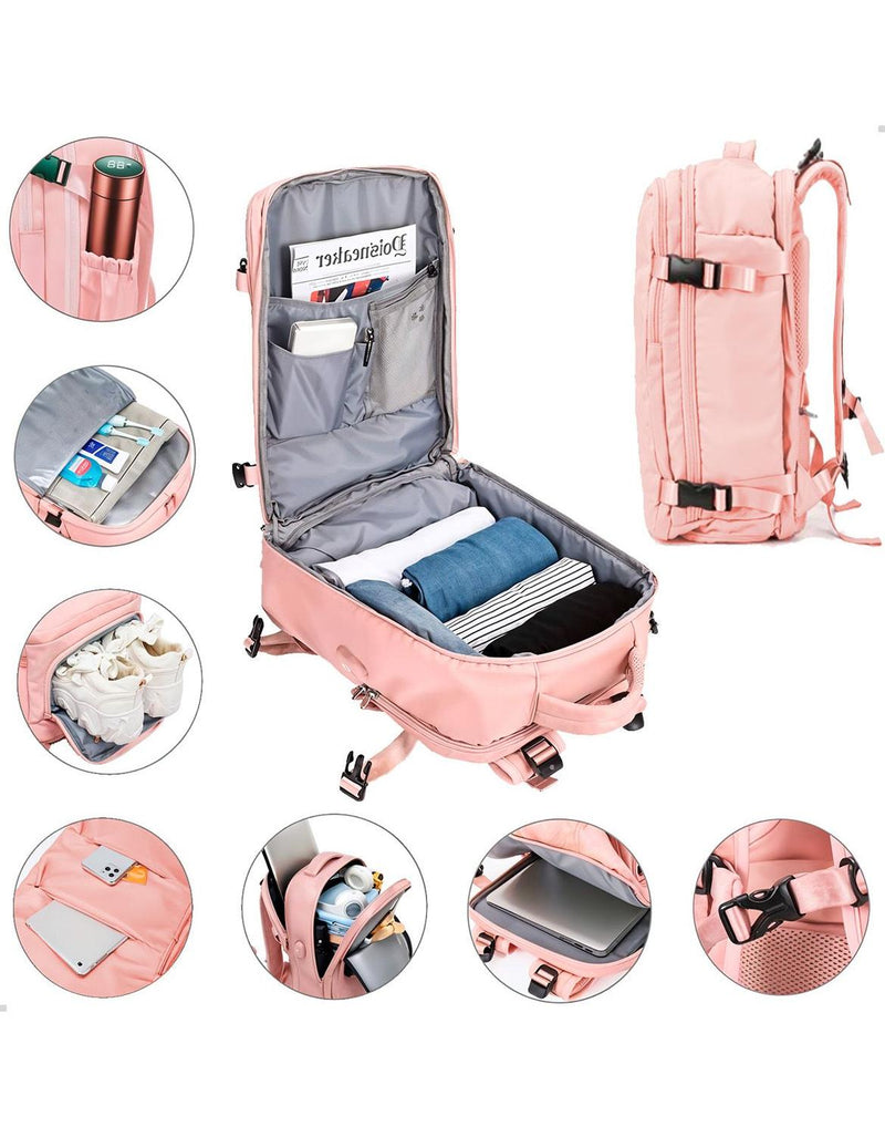 Mochila 40L Bagagem de Mão Expansiva Resistente para Viagem